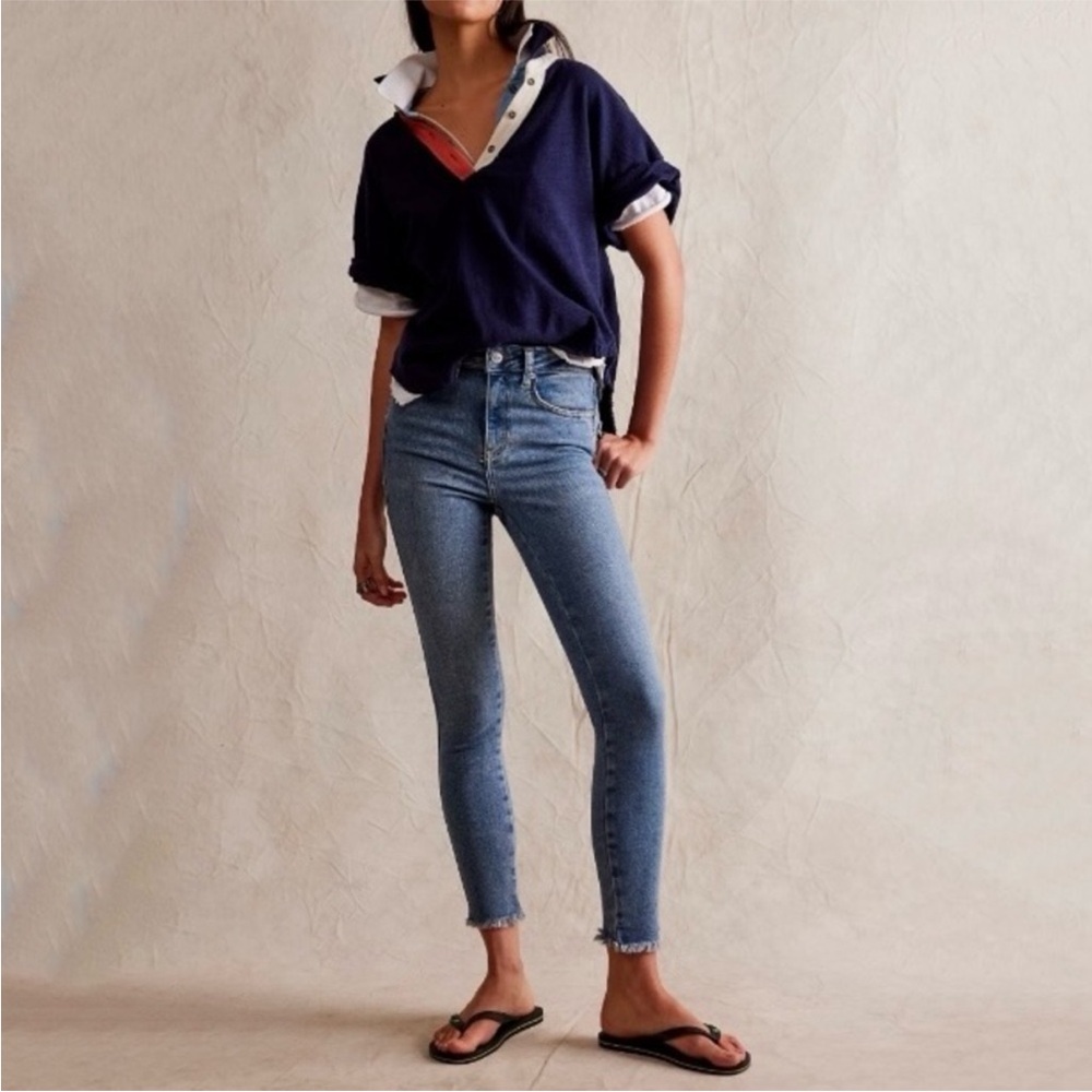 Free People Blue Skinny Jeans Classic Style